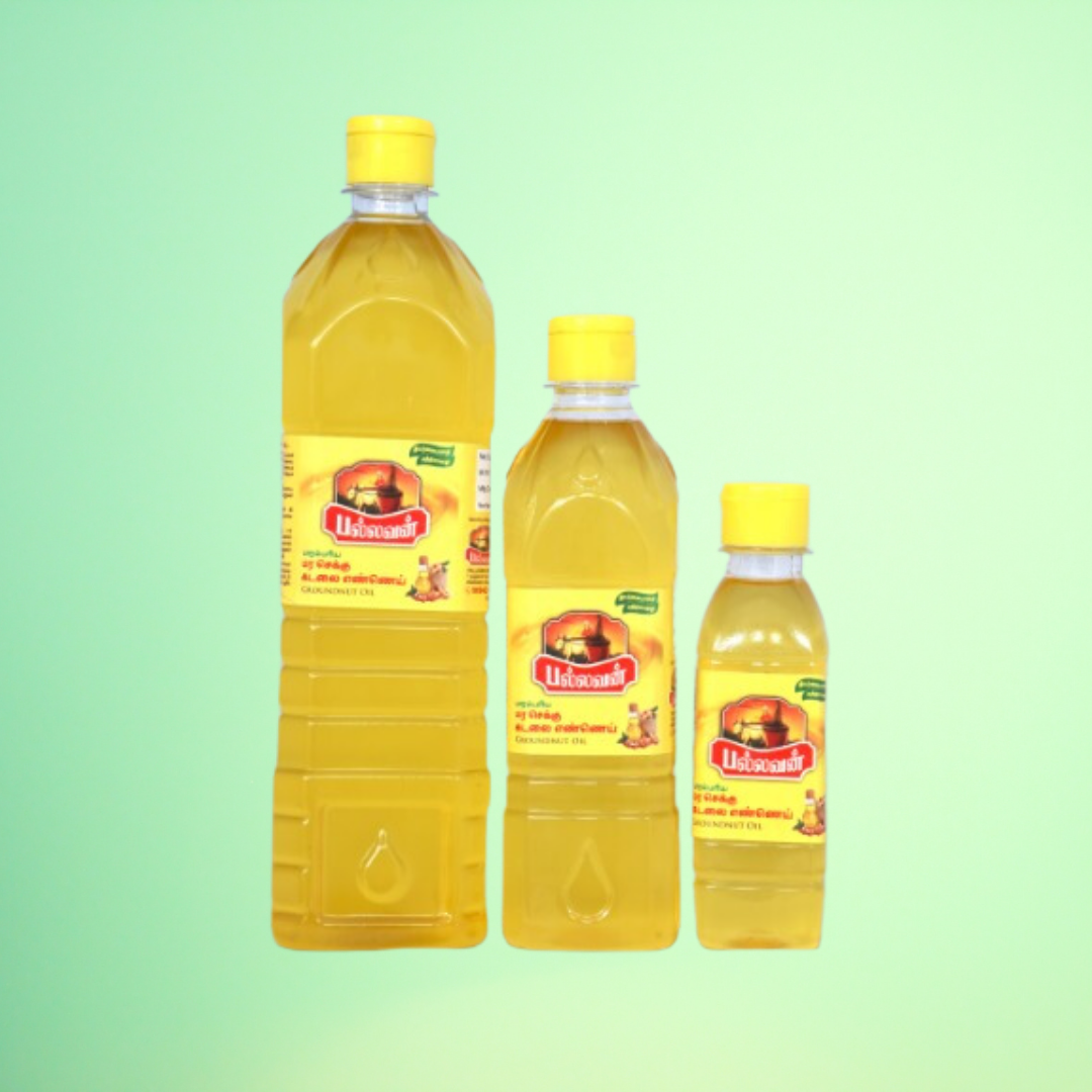 Pallavan Oil Mill Premium Cold Pressed Groundnut Oil - 500ml | Virgin, Chekku/Ghani Extracted | 100% Natural & Chemical-Free
