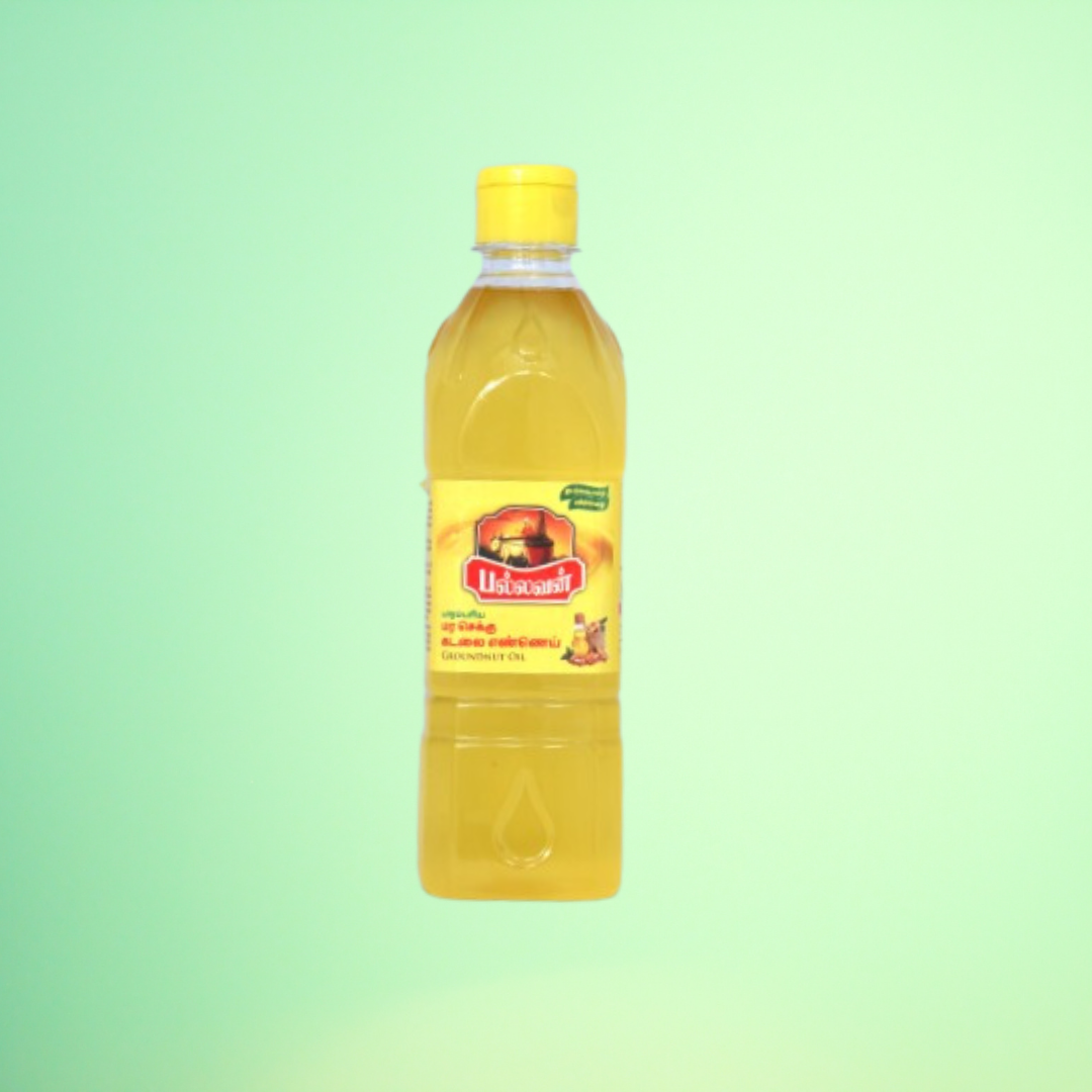 Pallavan Oil Mill Premium Cold Pressed Groundnut Oil - 500ml | Virgin, Chekku/Ghani Extracted | 100% Natural & Chemical-Free